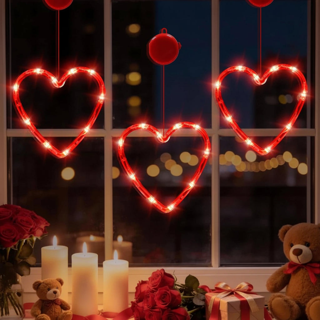 LED Valentijnsverlichting Hartvorm Ramen Deuren