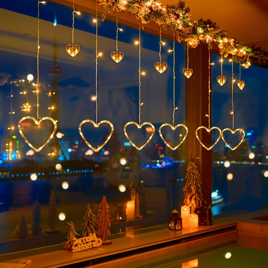 Illuminazione D'atmosfera LED Forma Cuore Decorazione Finestre San Valentino