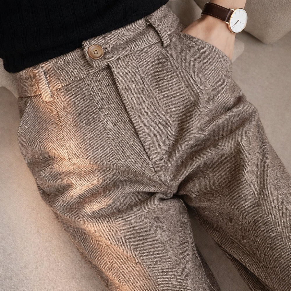 Pantaloni Uomo Slim Fit Eleganti Ufficio