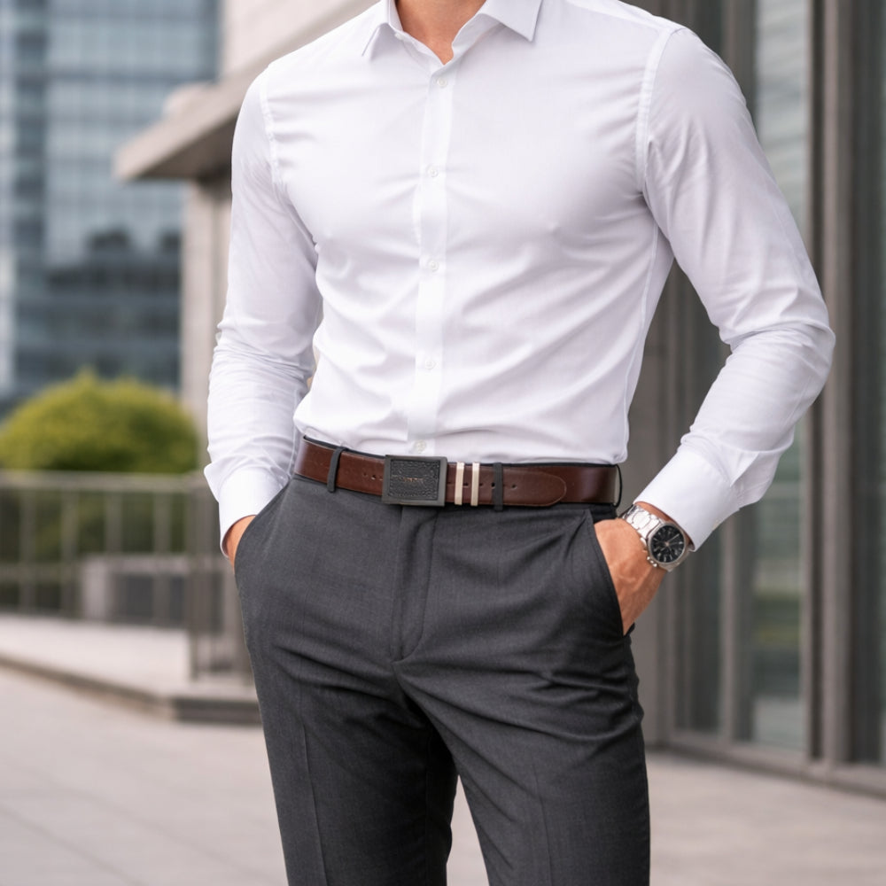 Men's Belt Automatic Buckle Adjustable Belt