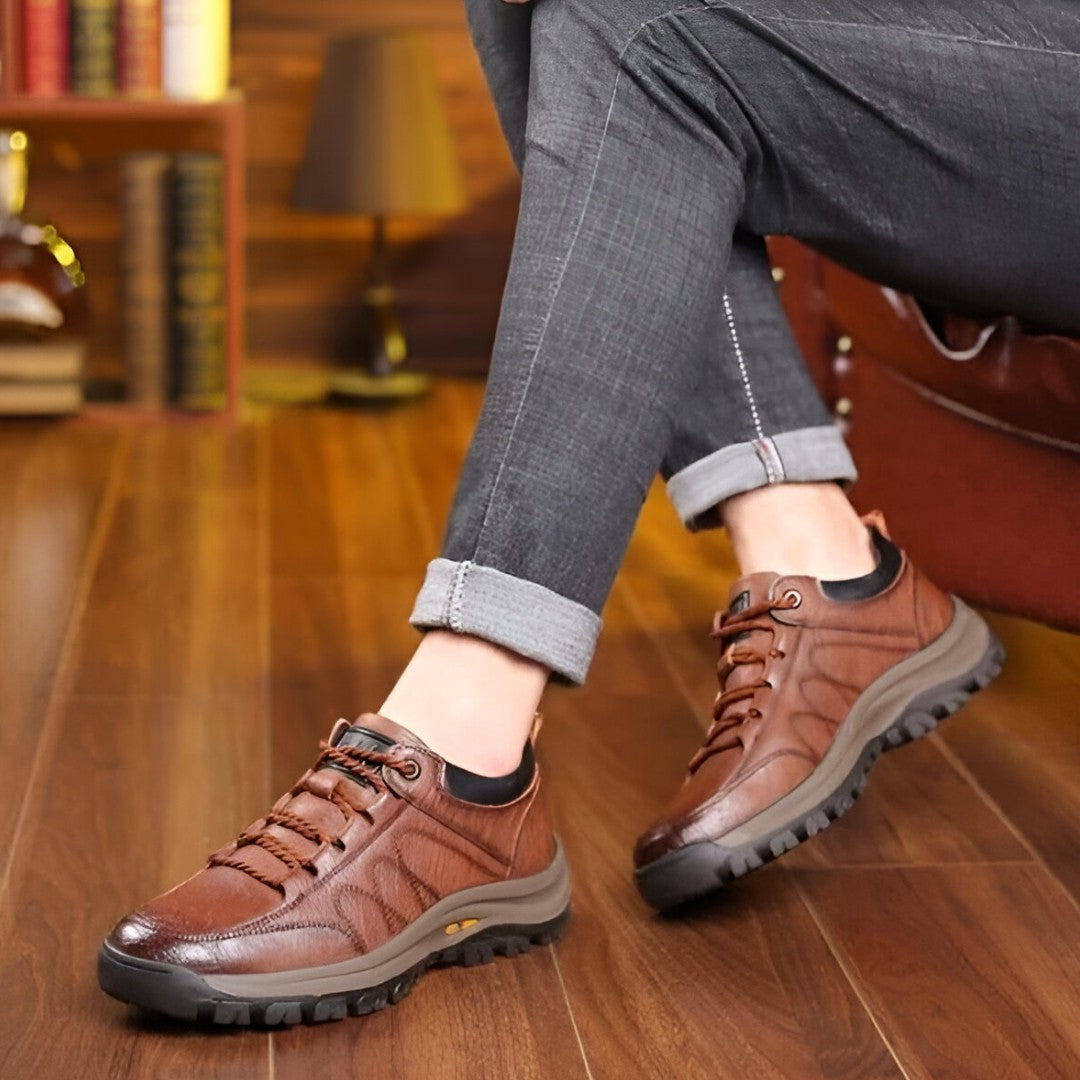Scarpe Uomo Pelle Impermeabili Stringate Casual