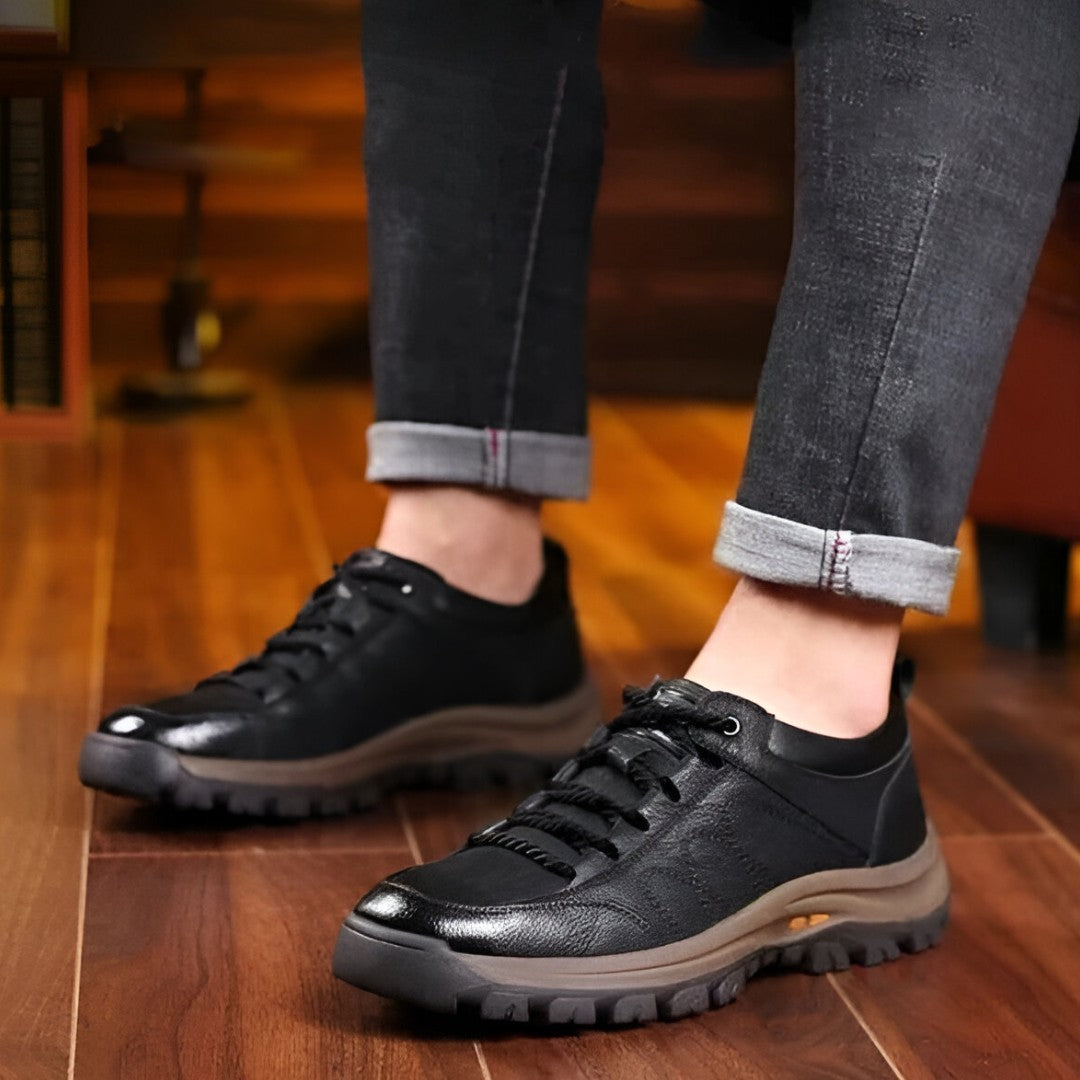Scarpe Uomo Pelle Impermeabili Stringate Casual