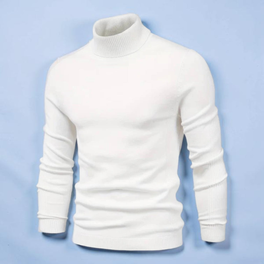 Maglione Uomo Collo Alto Slim Fit Manica Lunga Casual