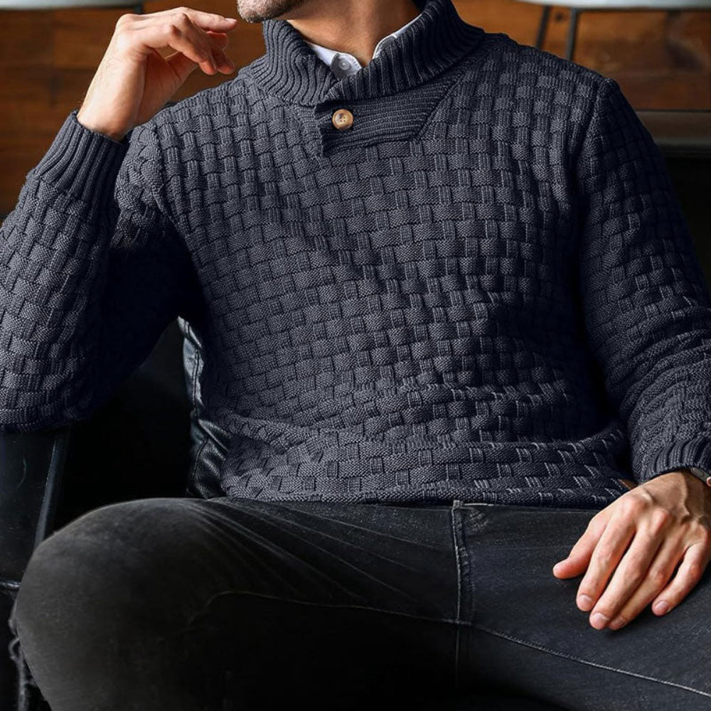 Maglione Uomo Collo Alto Lavorazione Strutturata