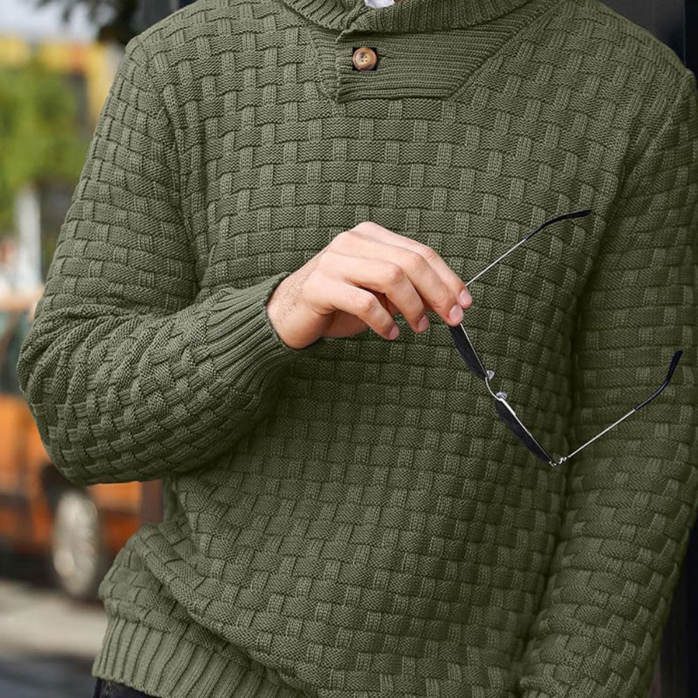 Maglione Uomo Collo Alto Lavorazione Strutturata