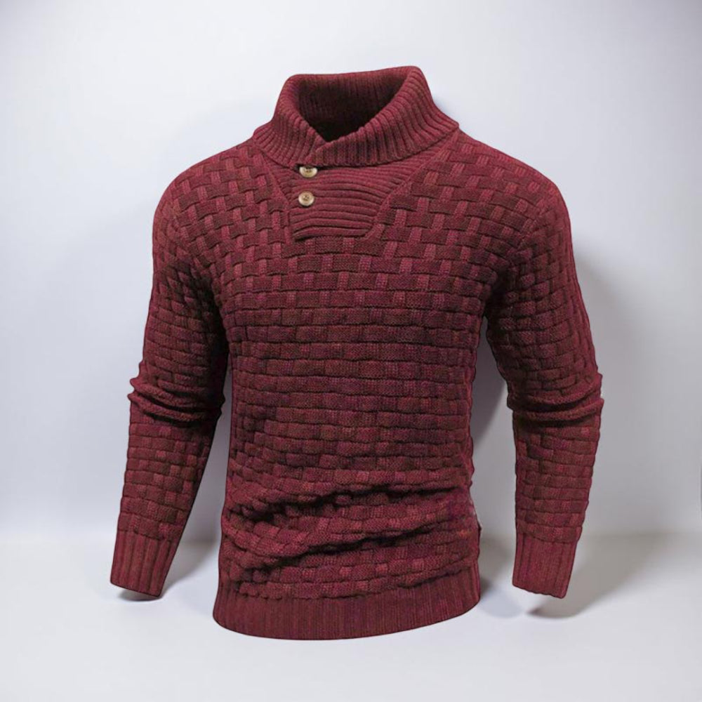 Maglione Uomo Collo Alto Lavorazione Strutturata