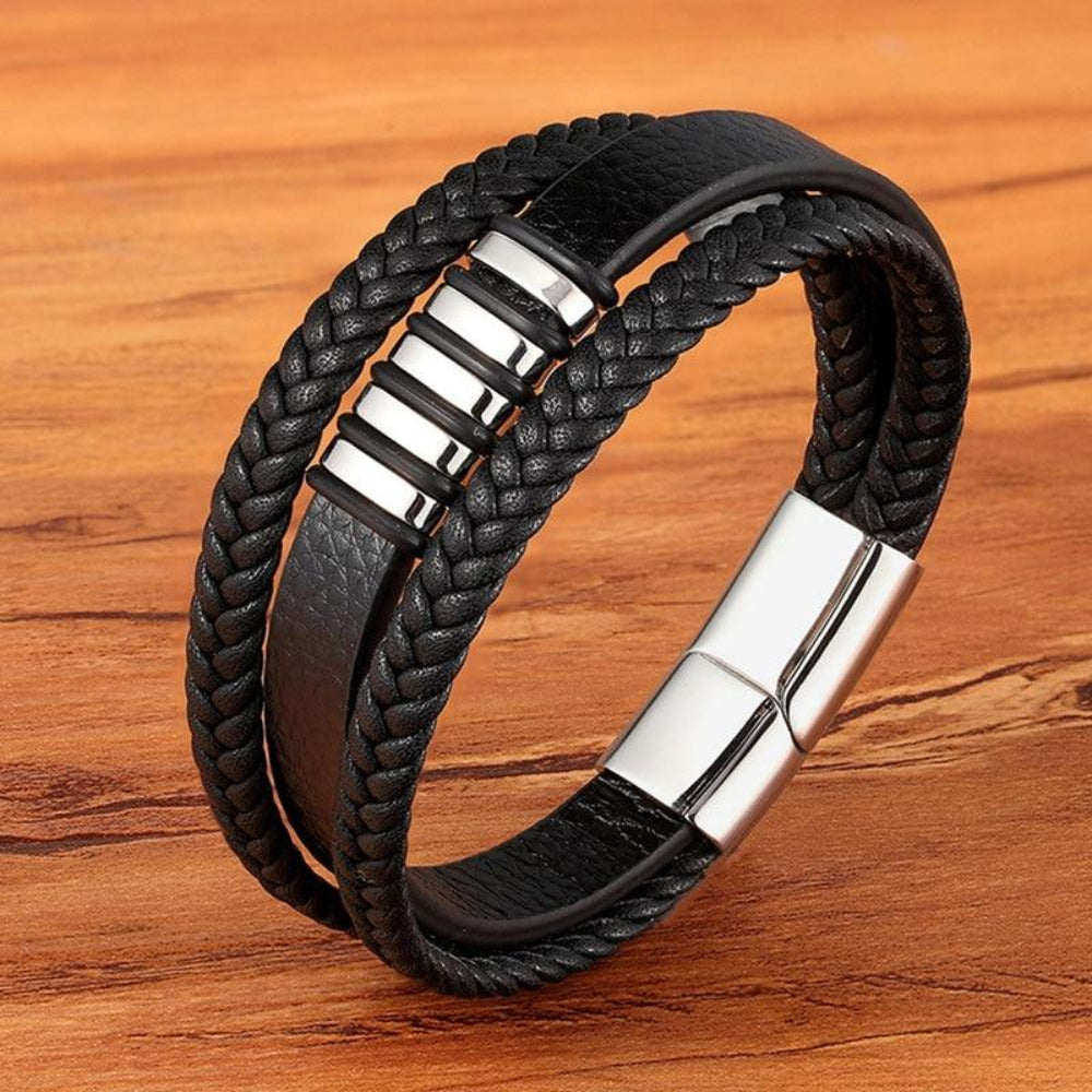 Men's Bracelet Braided Magnetic Clasp Wrist Jewelry