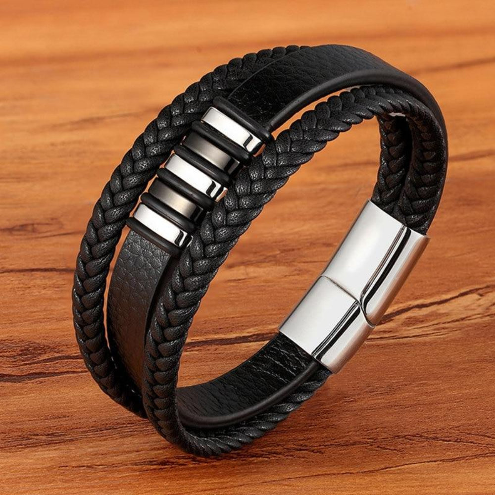 Men's Bracelet Braided Magnetic Clasp Wrist Jewelry