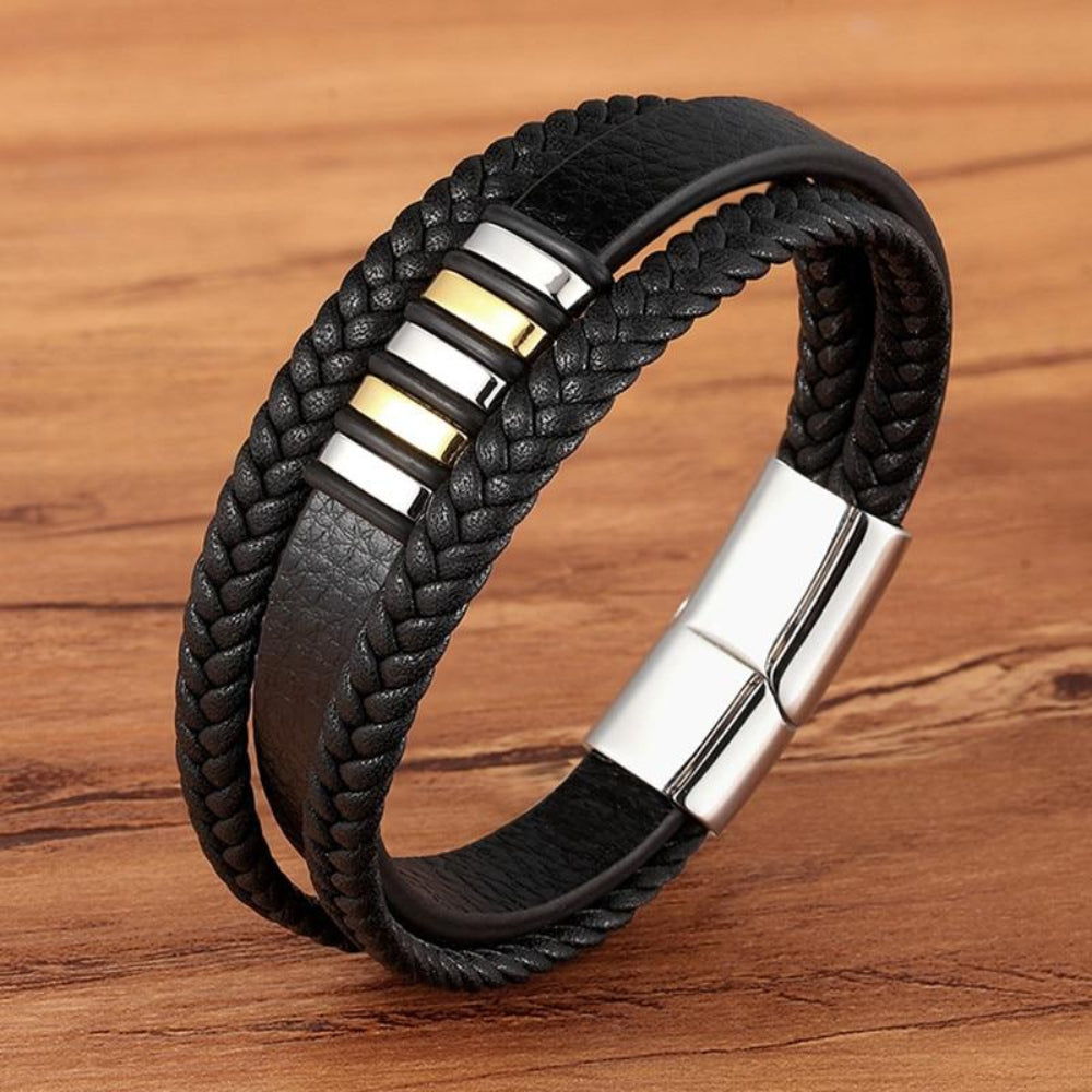 Men's Bracelet Braided Magnetic Clasp Wrist Jewelry