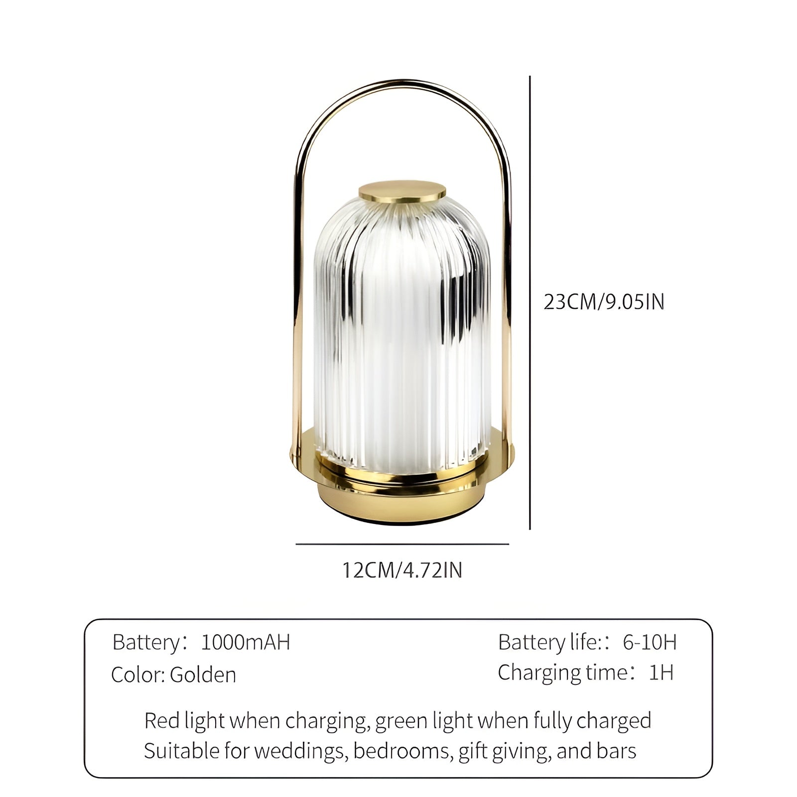 IllumiFlex Lâmpada de Mesa Portátil em Acrílico - Lâmpada Ideal para Campismo e Uso Doméstico com Controlo Tátil