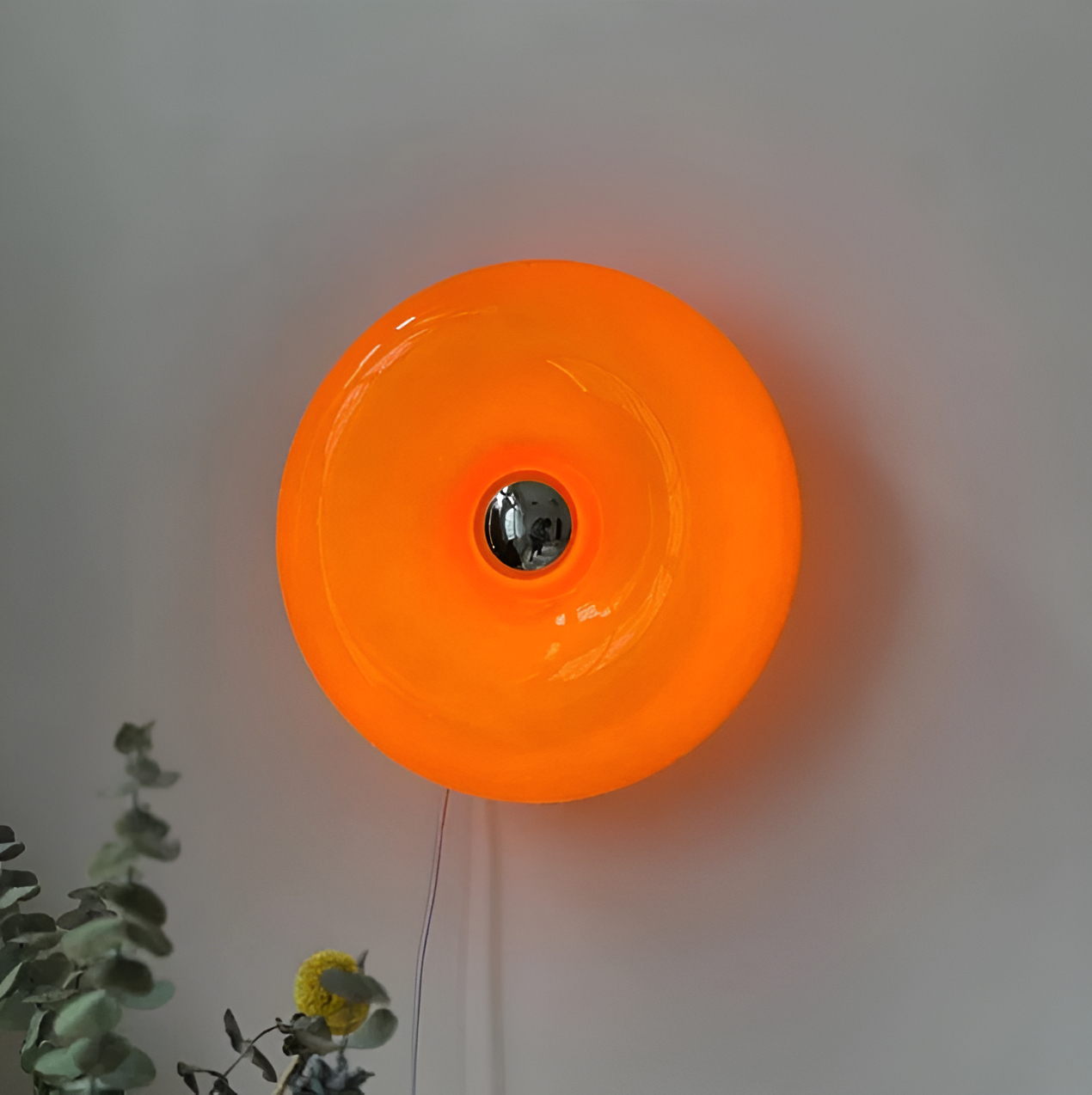 Lámpara Donut Naranja - Lámpara de Pared y de Mesa Estilosa