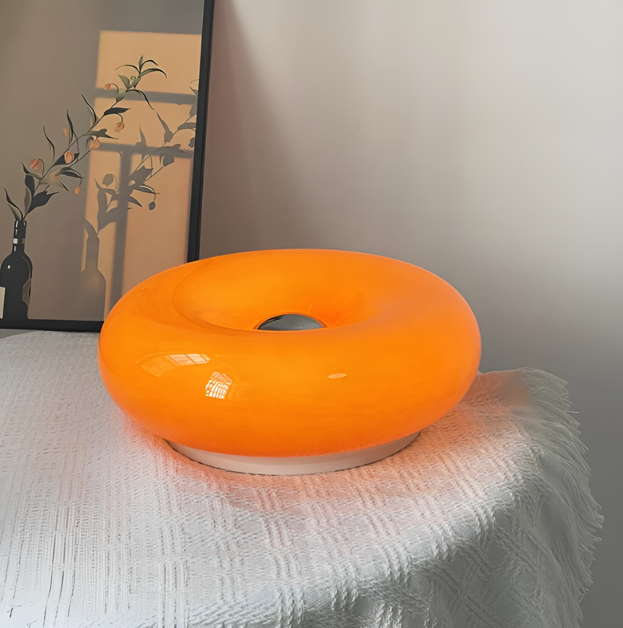 Lámpara Donut Naranja - Lámpara de Pared y de Mesa Estilosa