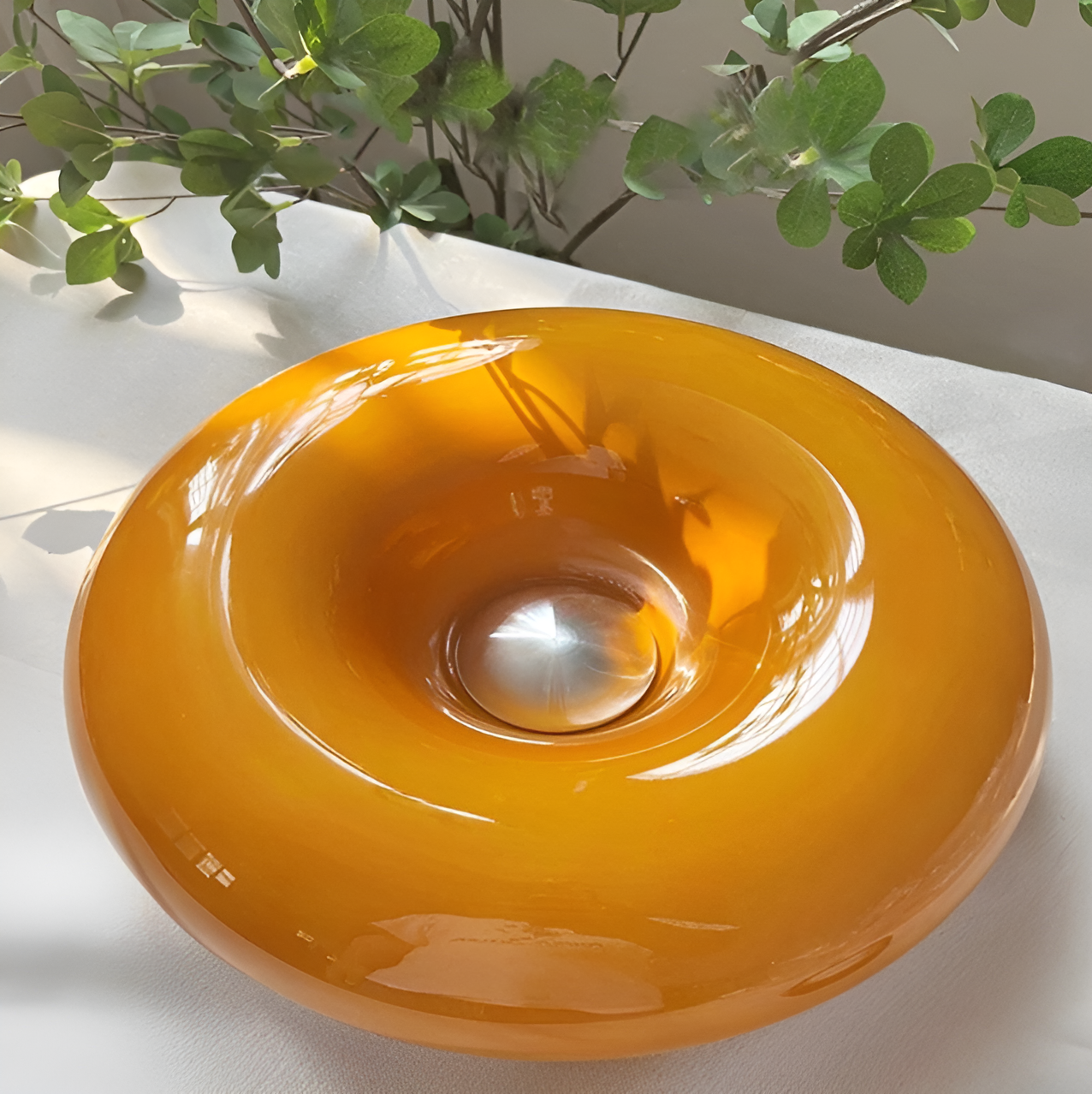 Lámpara Donut Naranja - Lámpara de Pared y de Mesa Estilosa