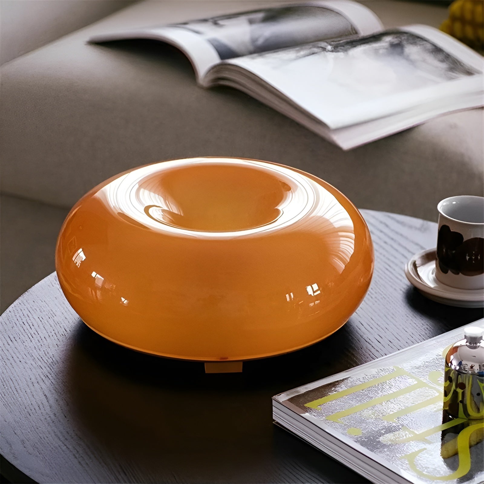 Lámpara Donut Naranja - Lámpara de Pared y de Mesa Estilosa