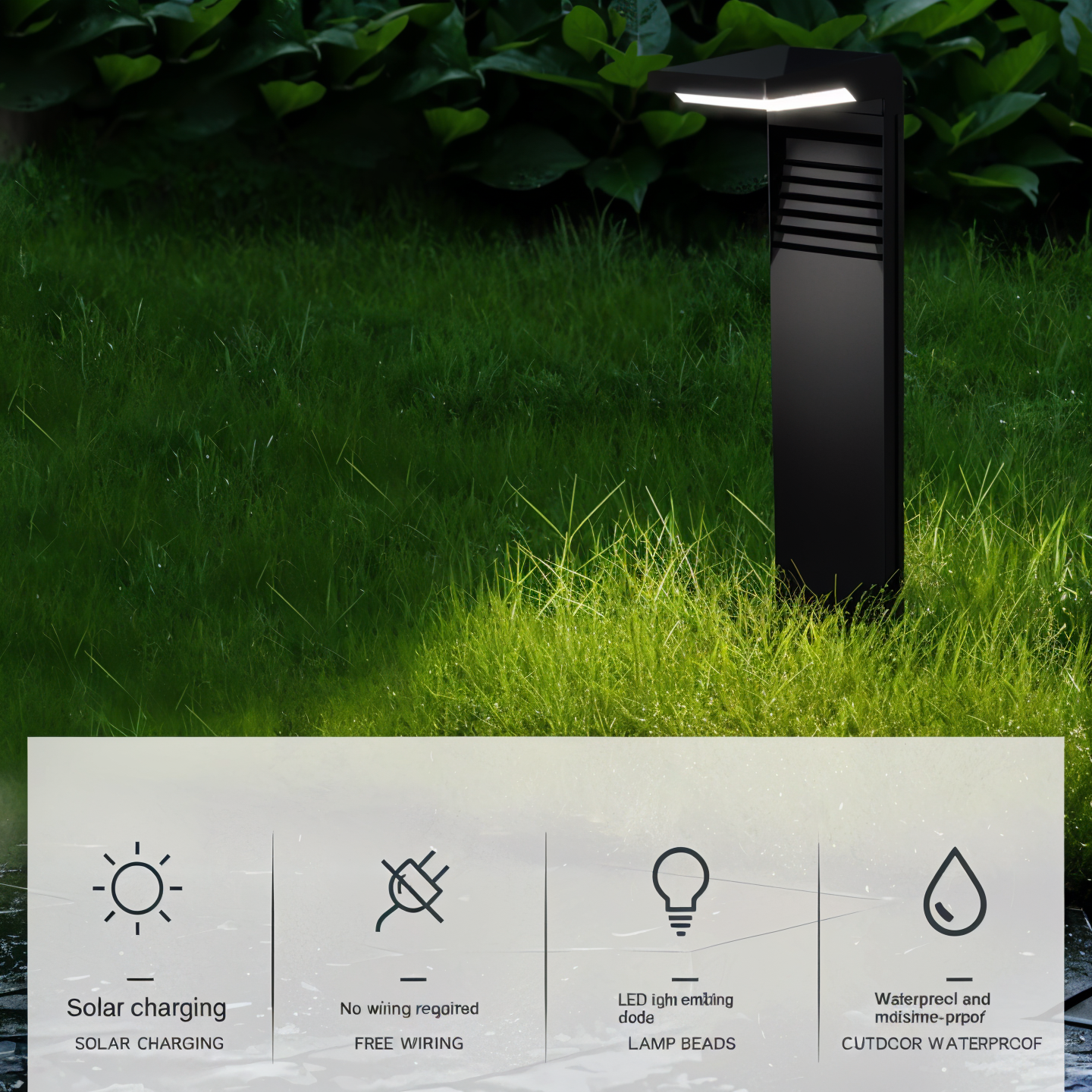 SolShine - Iluminação de Jardim Solar em Forma de L com Estanquidade IP66