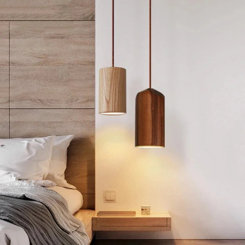 NordicGlow - Candeeiro Suspenso Escandinavo em Madeira
