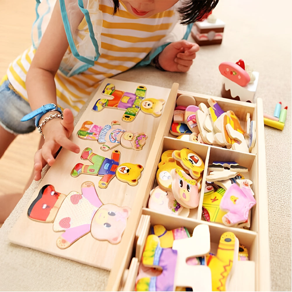 Gioco Bambini Puzzle Vestiti Personaggi Abbinamento Creativo