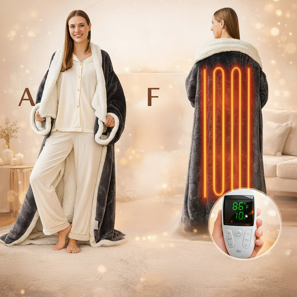 Coperta Elettrica Riscaldata Pile Sherpa Coperta Termica Portatile