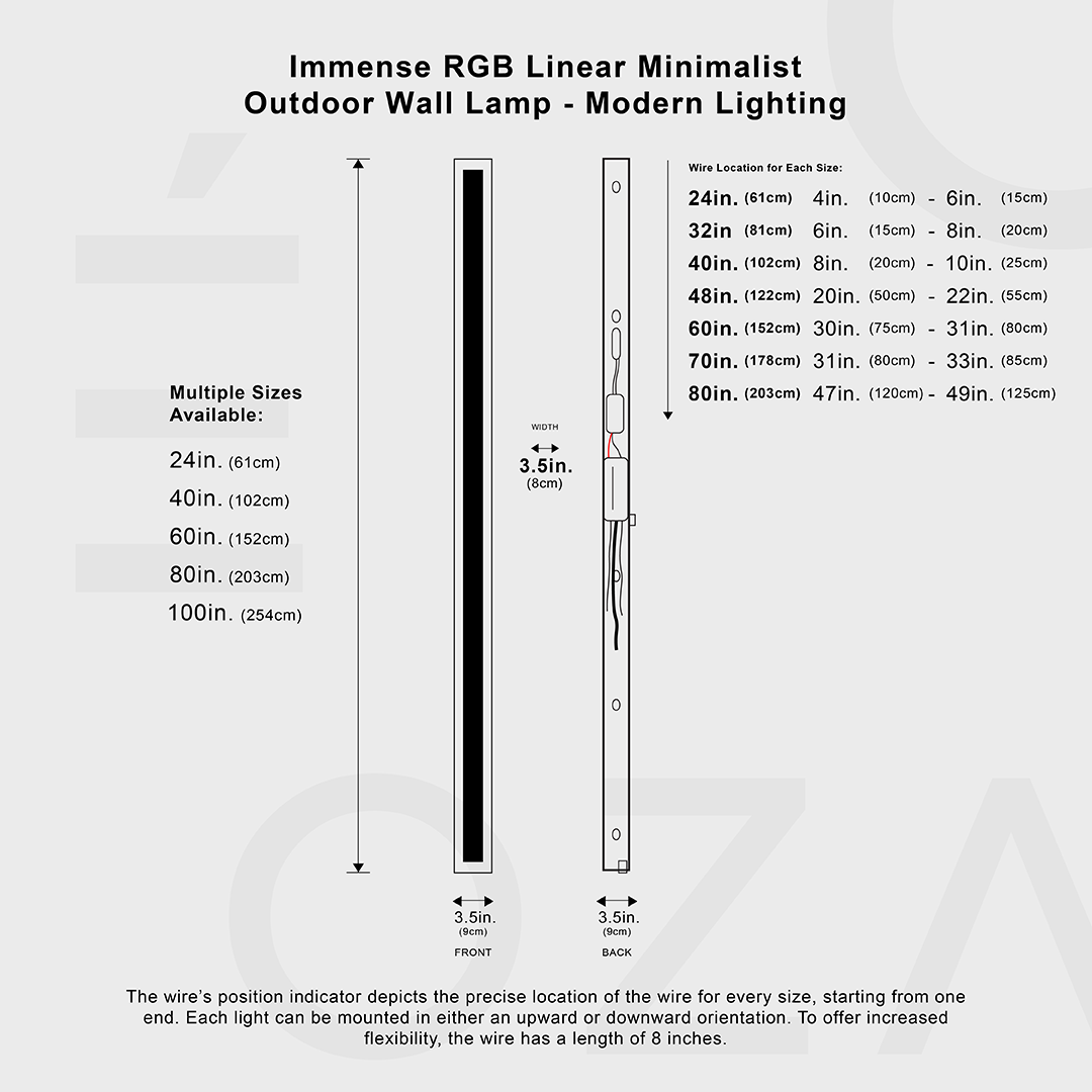 Groots RGB Lampada da parete esterna lineare minimalista