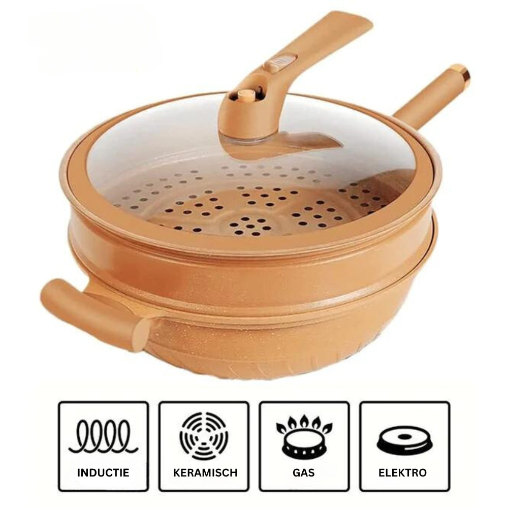 Eco Cuisine - Sartén Wok Premium para todas las fuentes de calor