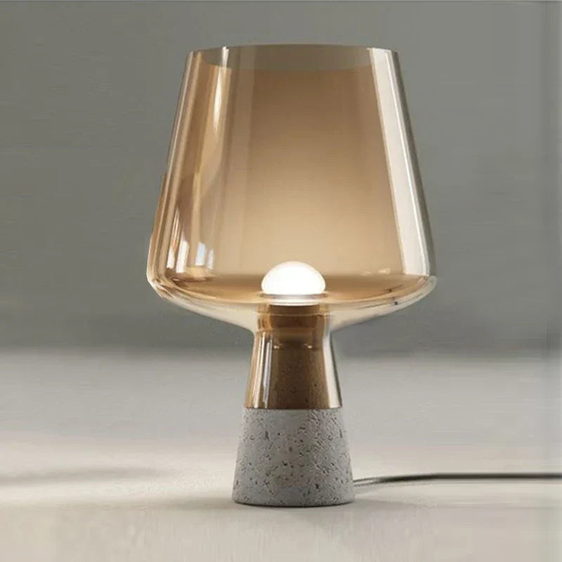 LumiSteel – Industrial Steel Table Lamp with Glass Shade, Vintage Night Lamp