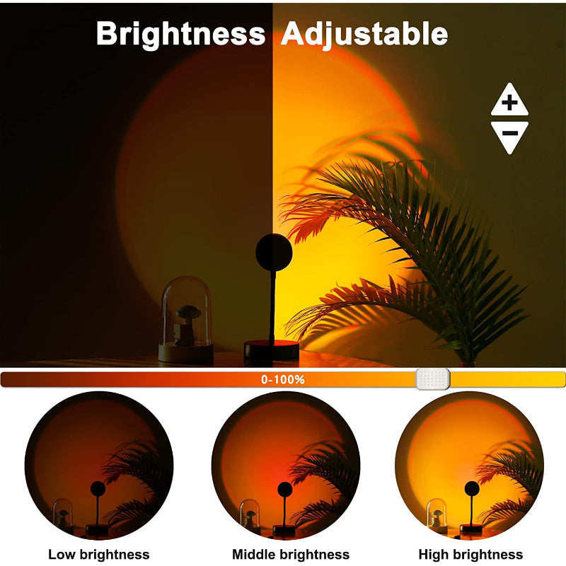 Sunset Lamp Projector - LED Nachtlamp met 16 RGB Kleuren en 360° Rotatie