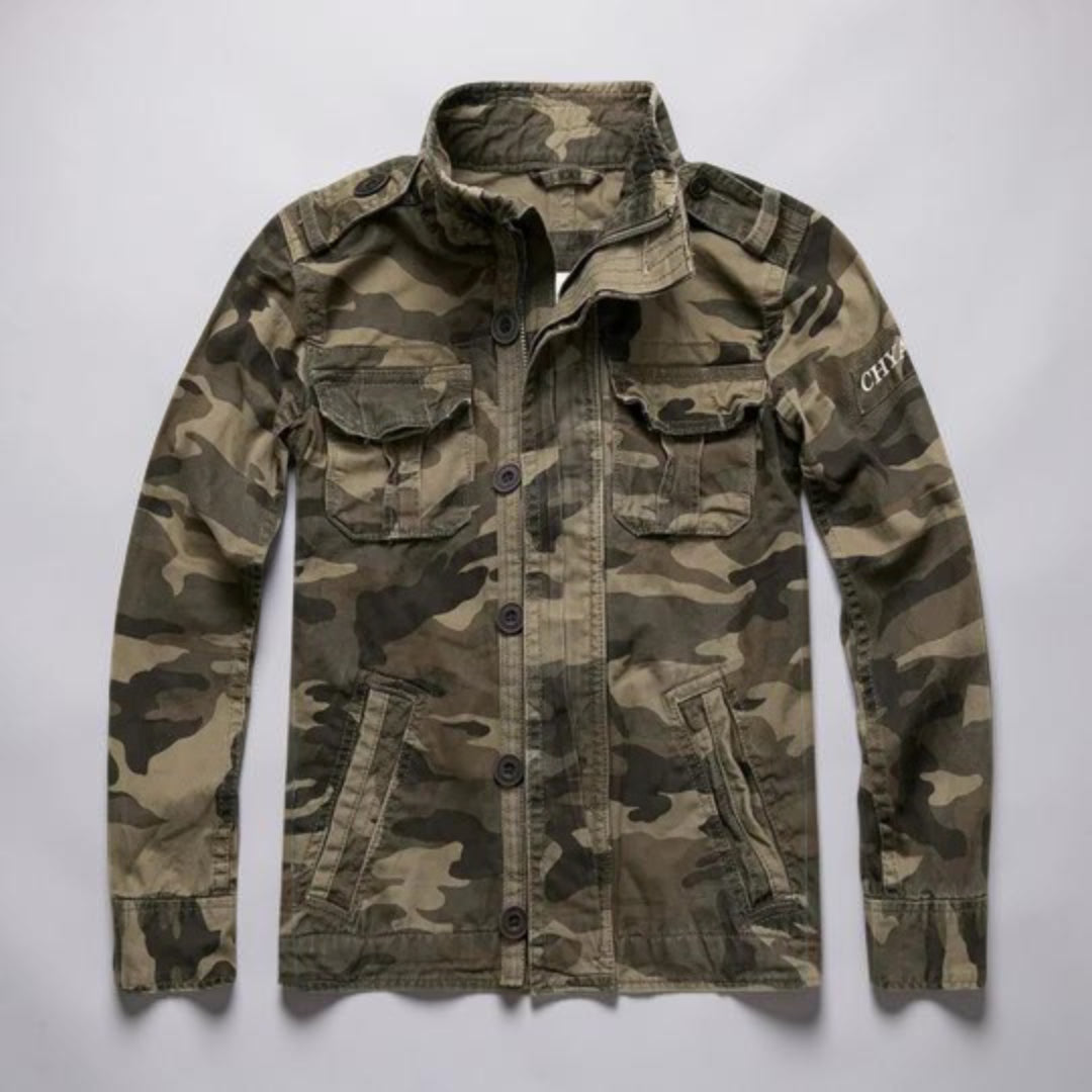 Men's Casual Long Sleeve Utility Jacket Multiple Pockets
