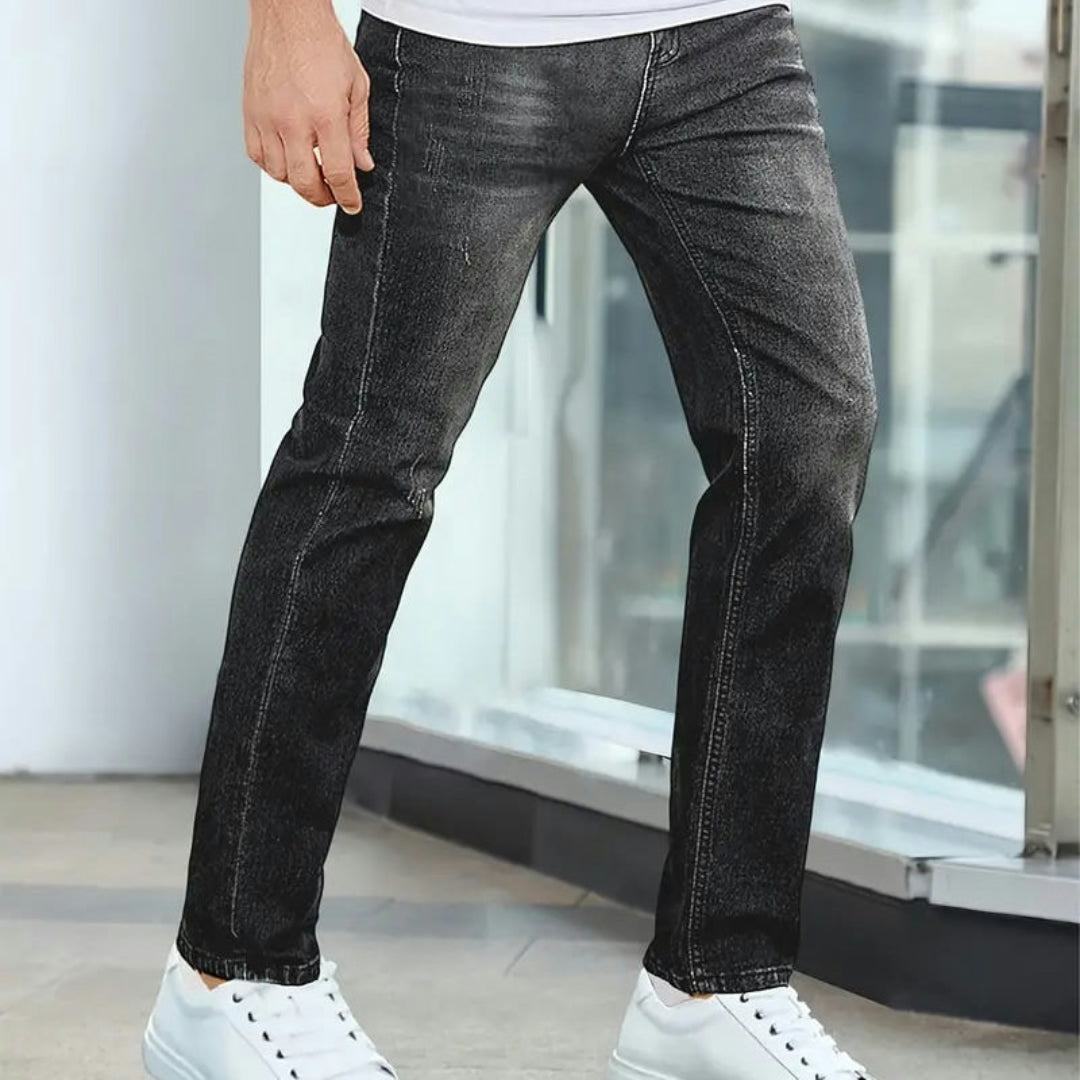 Pantaloni da uomo slim fit casual in denim stile quotidiano