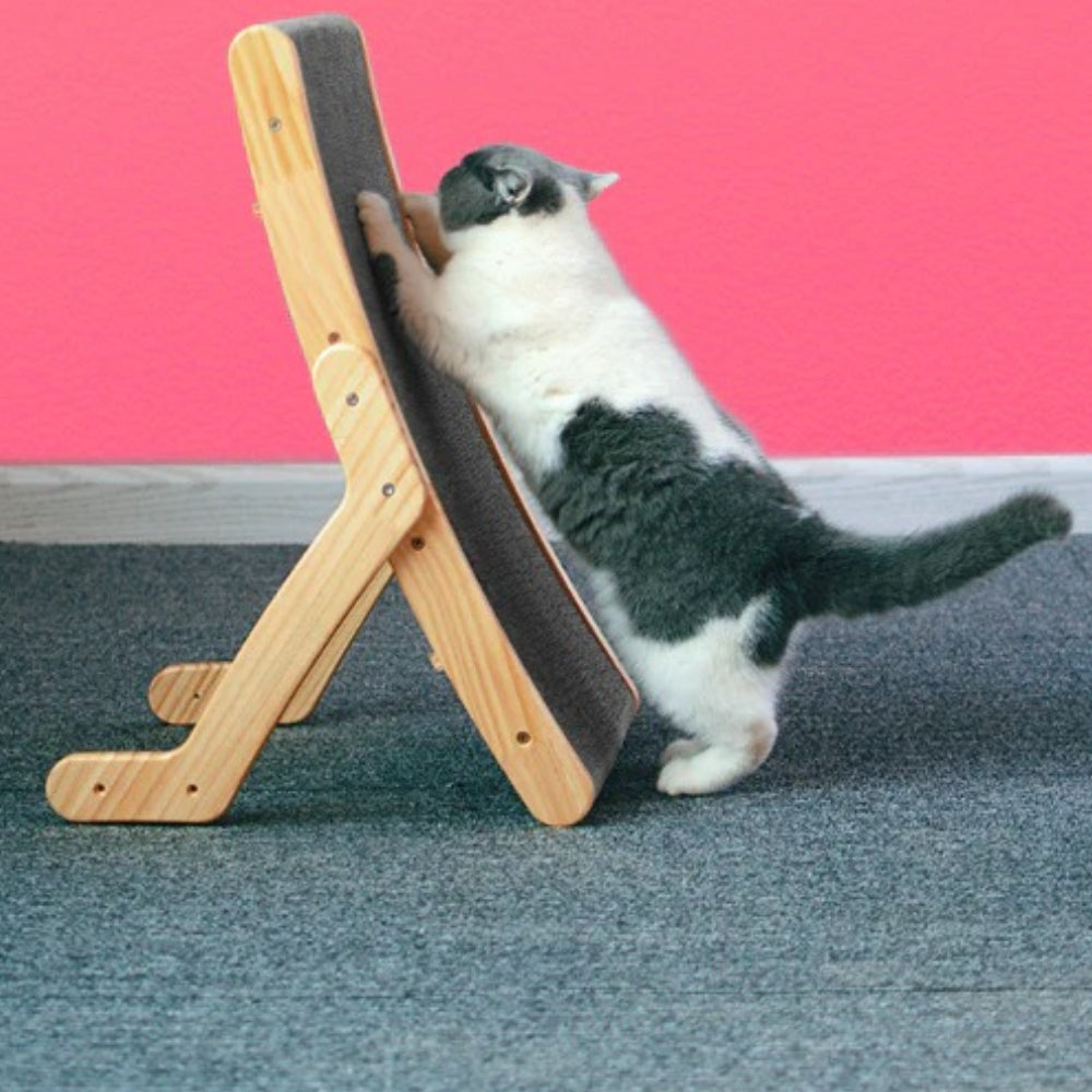 Cat Scratching Post Wooden Curved Scratch Board