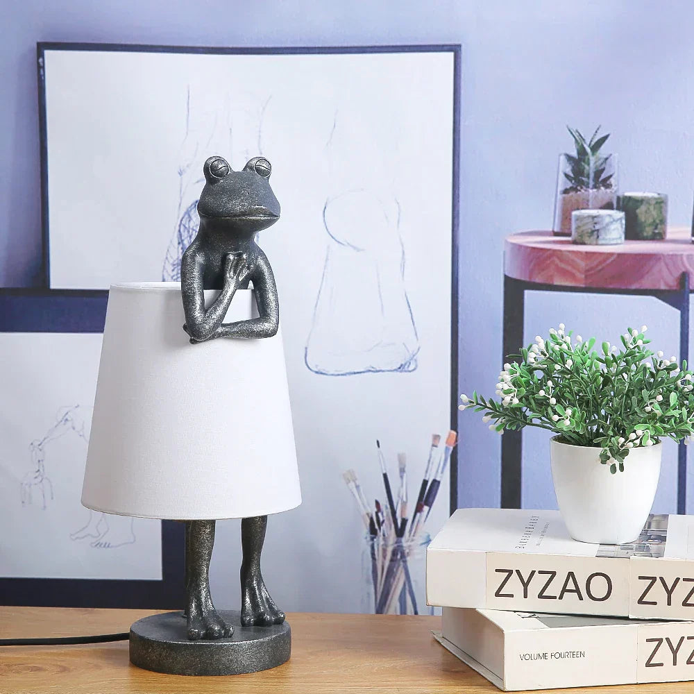 JungleGlow - Lampada da tavolo LED Kikker in design moderno per soggiorno e cameretta
