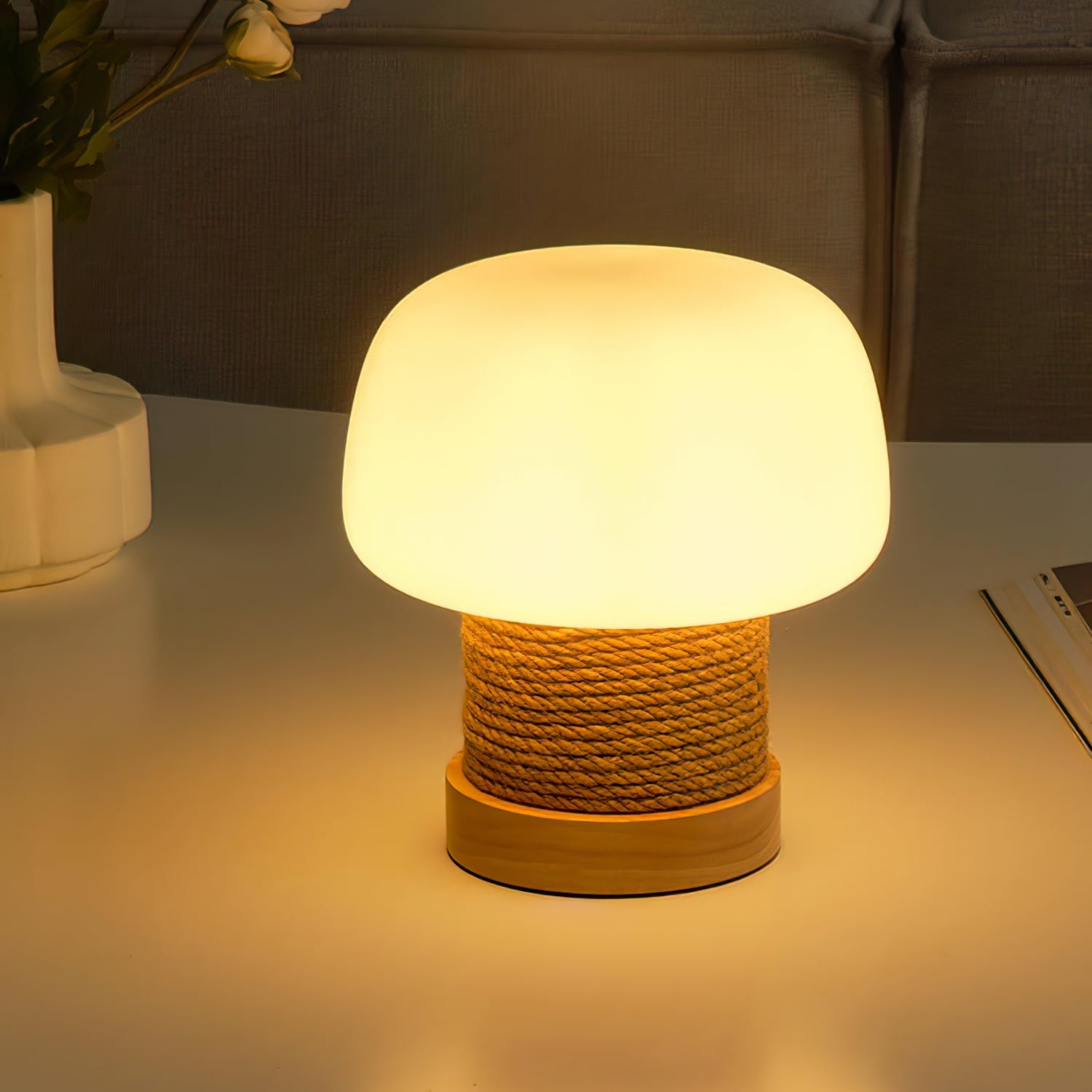 LumiWood - Modern Table Lamp with Wooden Base