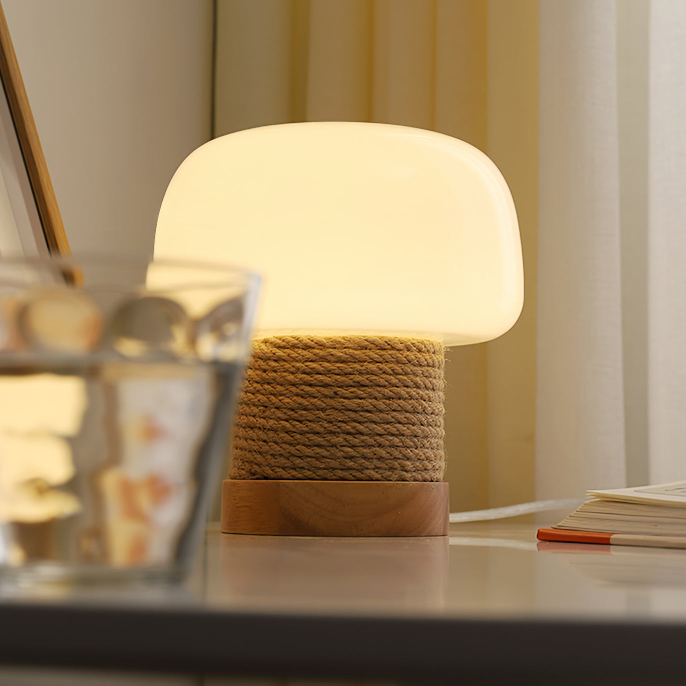 LumiWood - Modern Table Lamp with Wooden Base