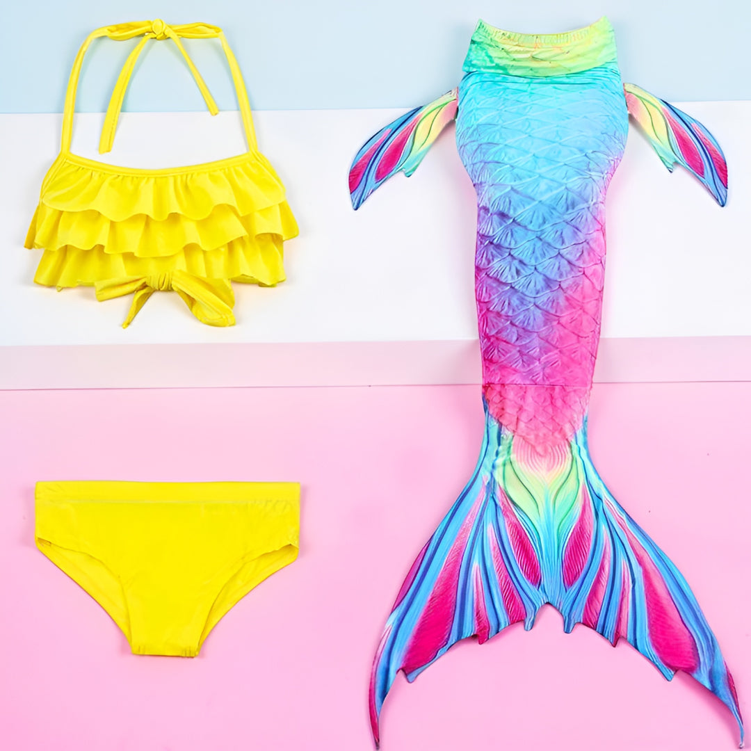 Costume da bagno sirena per bambini Set con coda Cosplay