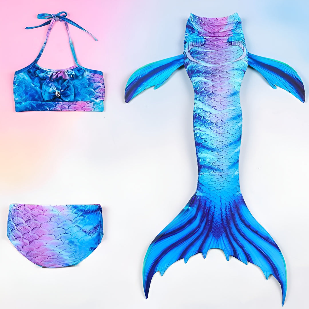 Costume da bagno sirena per bambini Set con coda Cosplay