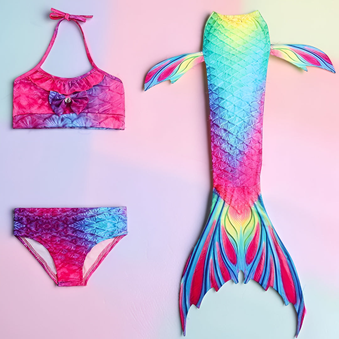 Costume da bagno sirena per bambini Set con coda Cosplay