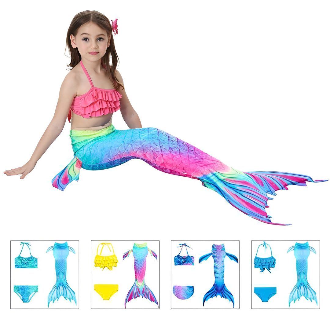 Costume da bagno sirena per bambini Set con coda Cosplay