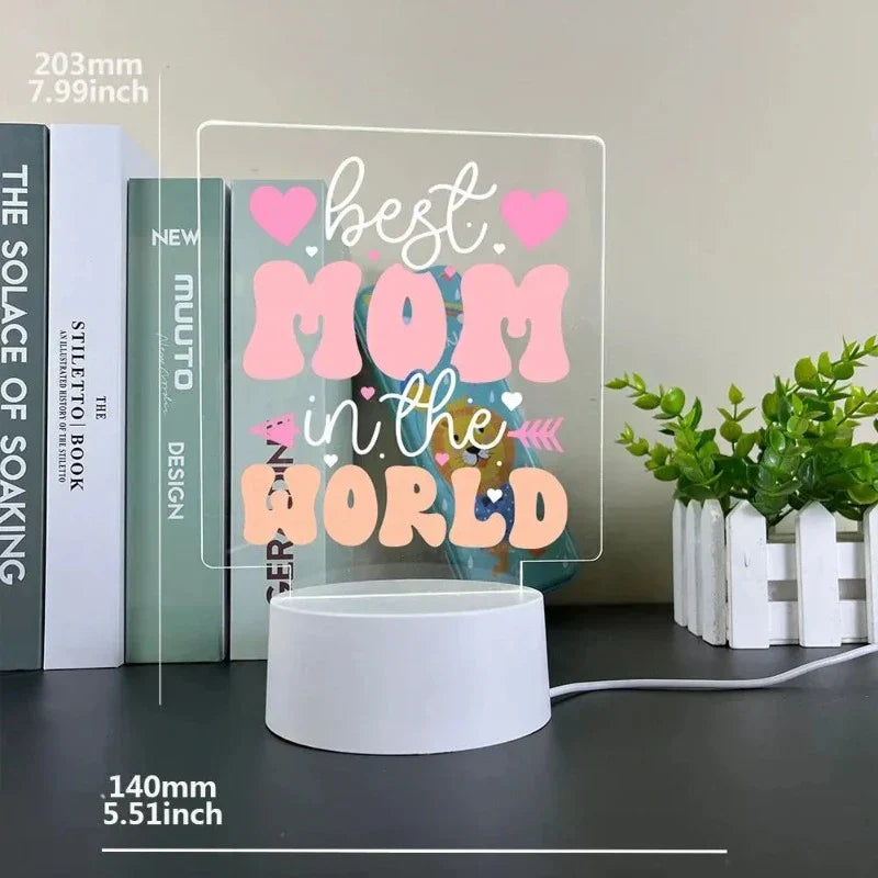 LumiArt - Colorful Acrylic Night Light with LED – Customizable Decorative Lamp