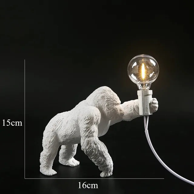 GorillaLux - Unique Gorilla Table Lamp | Modern Animal Lamp with Warm LED Lighting