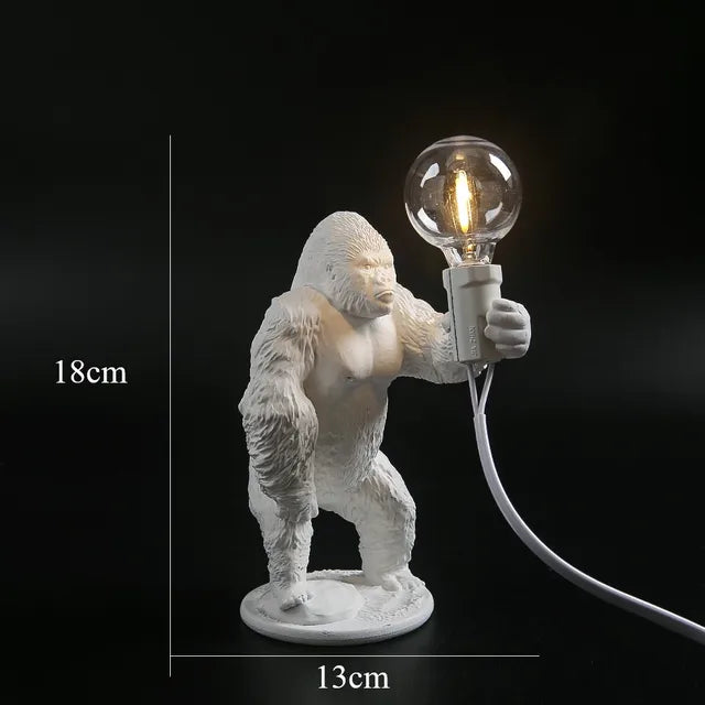 GorillaLux - Unique Gorilla Table Lamp | Modern Animal Lamp with Warm LED Lighting