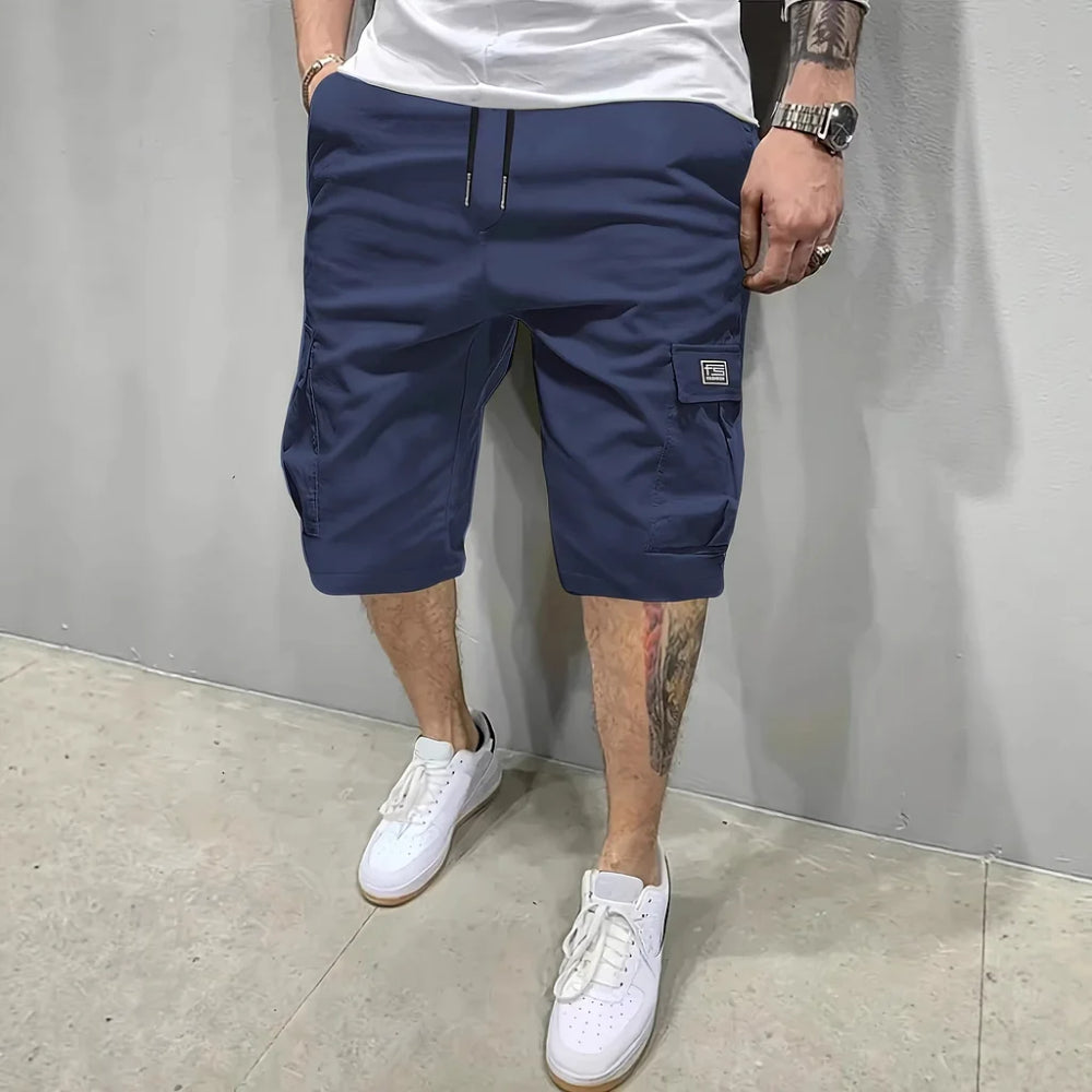 Pantaloncini Uomo Cargo Tasche Multiple Vestibilità Larga