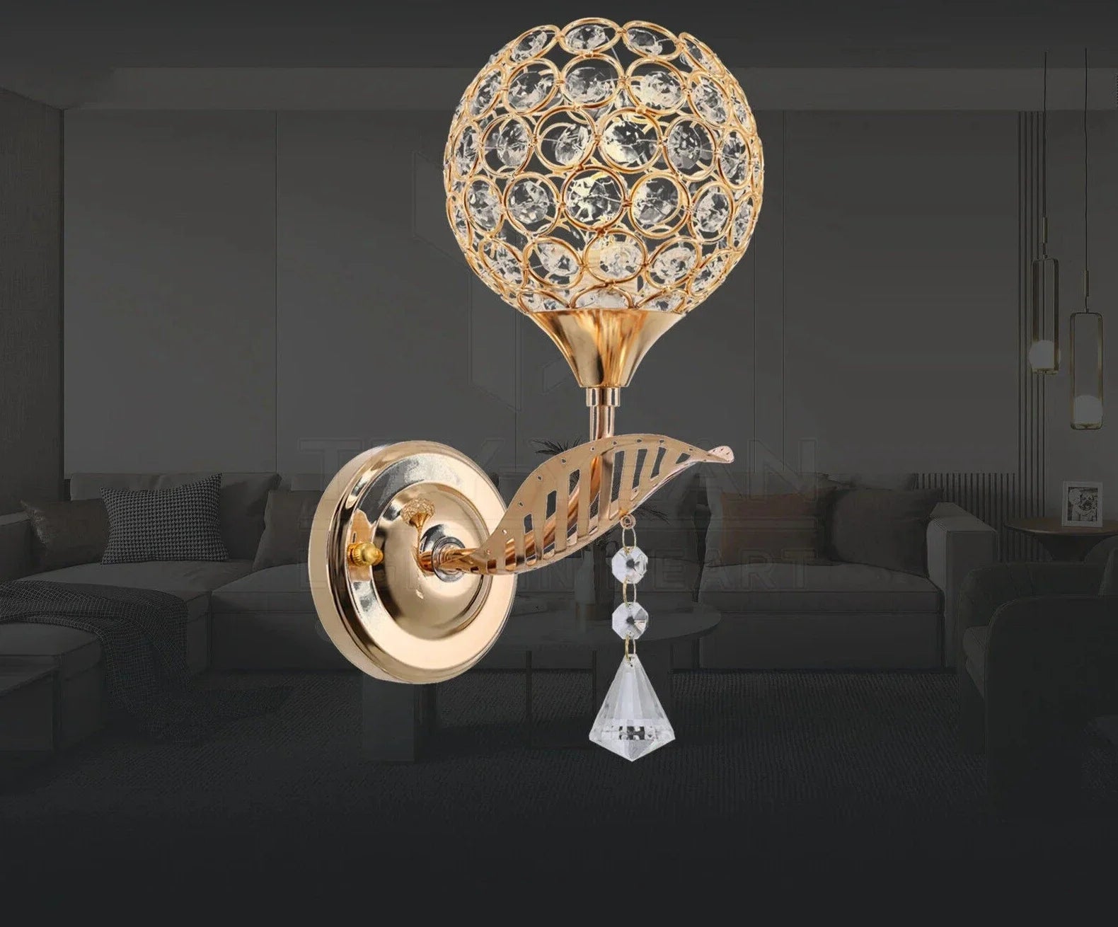 RadiantShine – Modern LED Wall Lamp With Stylish Crystal Design