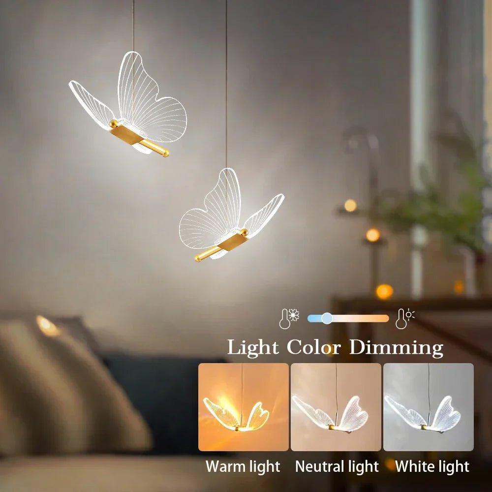 ButterflyGleam - Lampade a sospensione LED a forma di farfalla