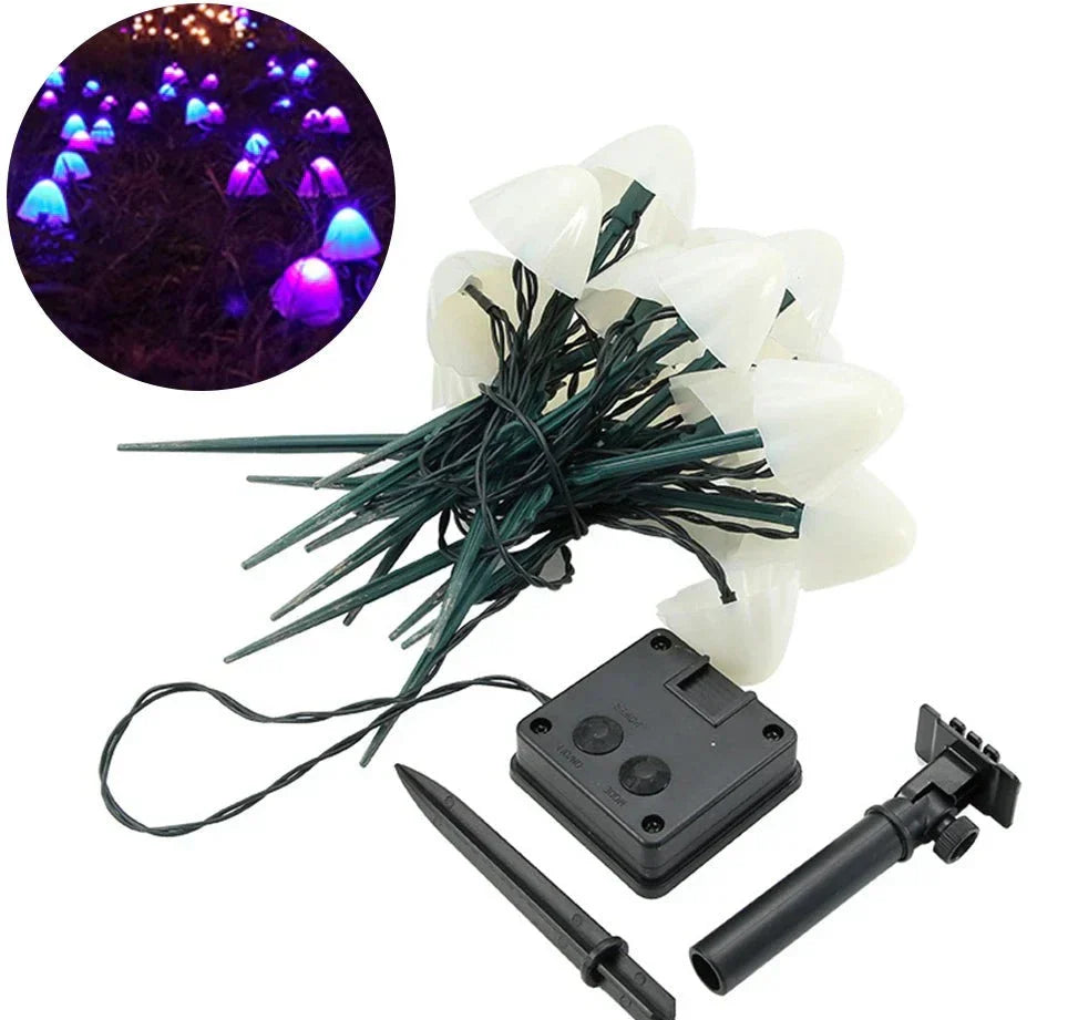 SolarGlow - Fungo Solare Illuminazione d'Ambiente – Lampade da Giardino LED a Energia Solare, Resistente alle Intemperie
