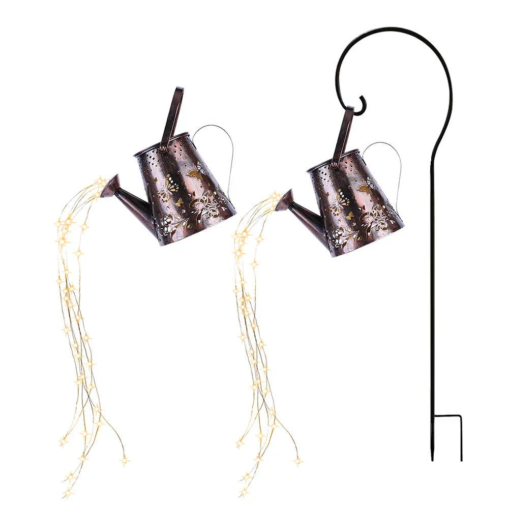 LumiCan - Solar Watering Can Lantern with Fairy Lights and Projection – Magical Garden Lighting