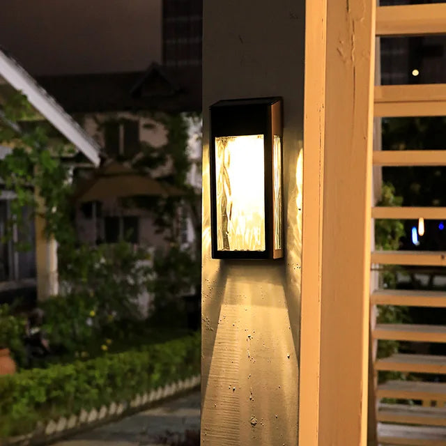 SolarLume - Candeeiro de Parede Exterior a Energia Solar – Iluminação Exterior LED com Sensor Automático de Crepúsculo