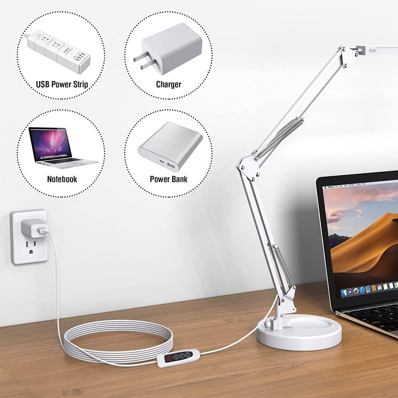 Lampada da scrivania LED - Lampada da tavolo con morsetto e braccio snodato