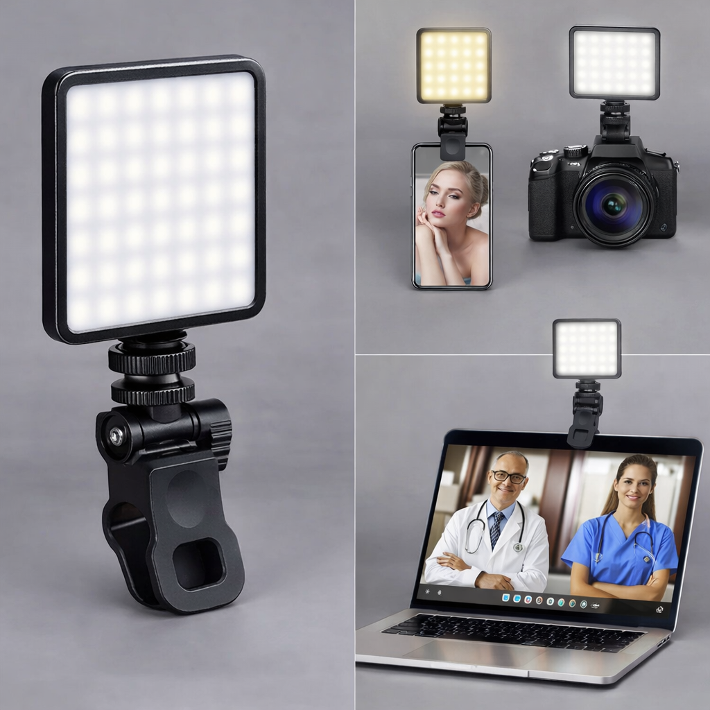 LED Video Light Clip Rechargeable Dimmable Panel
