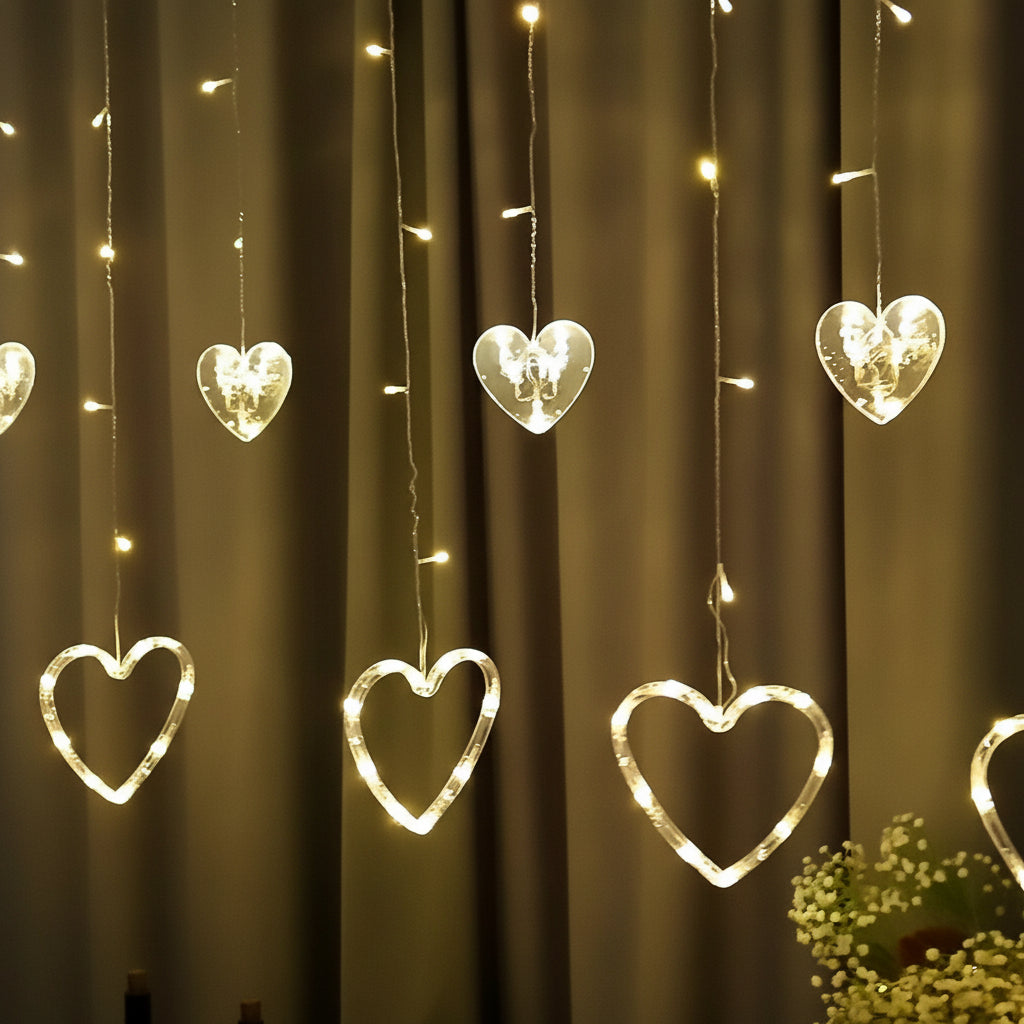 LED Heart Shaped Mood Lighting Valentine's Day Window Decoration