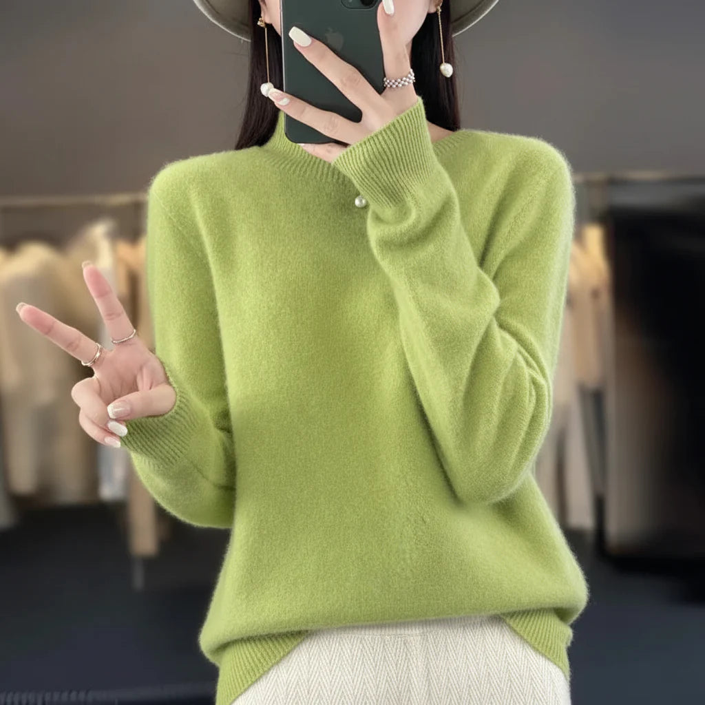 Maglione Donna Girocollo Quotidiano Comfort Leggero Caldo Pullover