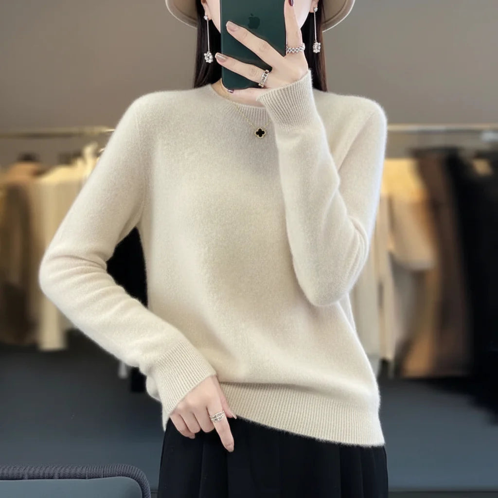 Maglione Donna Girocollo Quotidiano Comfort Leggero Caldo Pullover